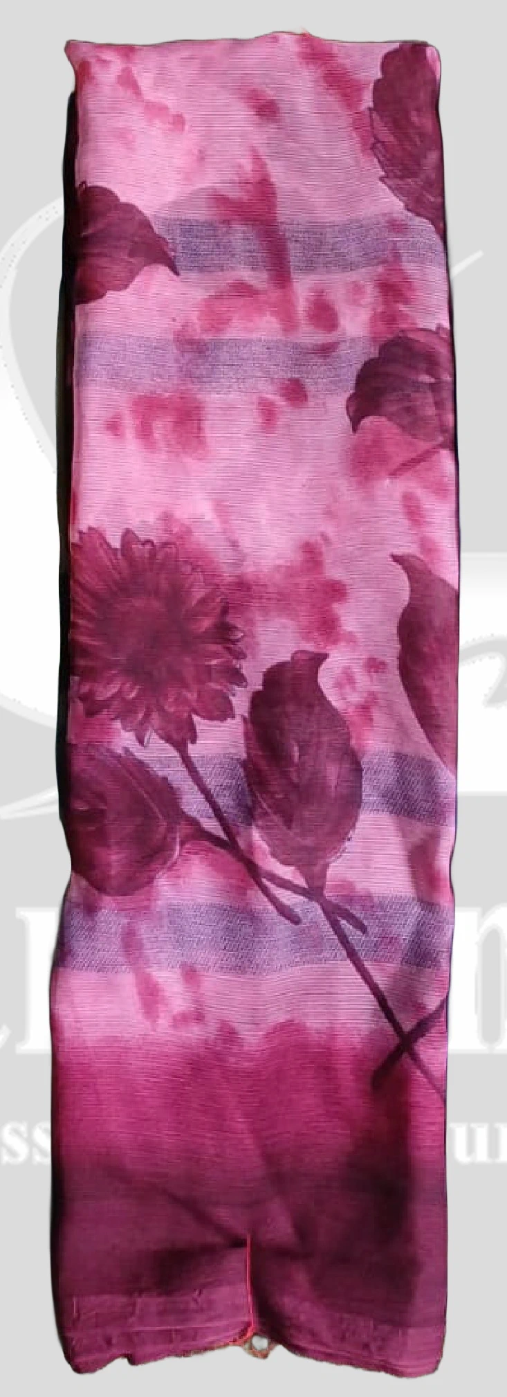 Chiffon Floral Printed Saree &ndash; SANGNI1208 &ndash; Rose Pink Mix